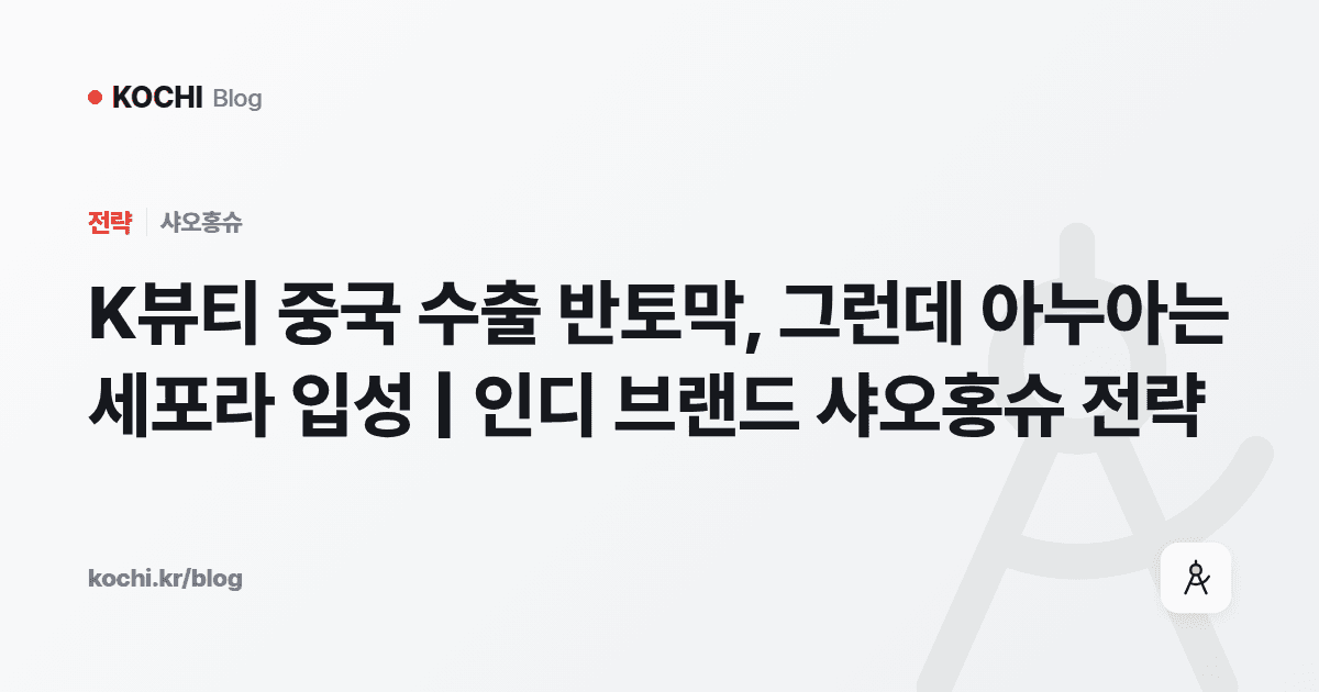 K뷰티 중국 수출 반토막, 그런데 아누아는 세포라 입성 | 인디 브랜드 샤오홍슈 전략