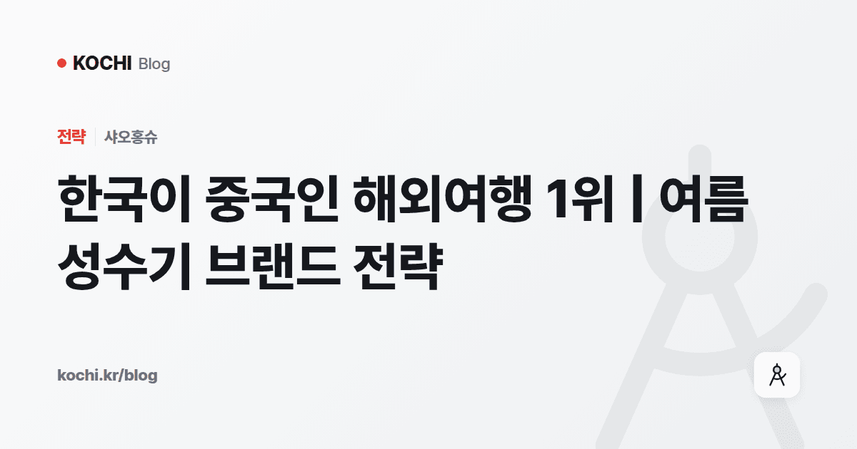 한국이 중국인 해외여행 1위 | 여름 성수기 브랜드 전략