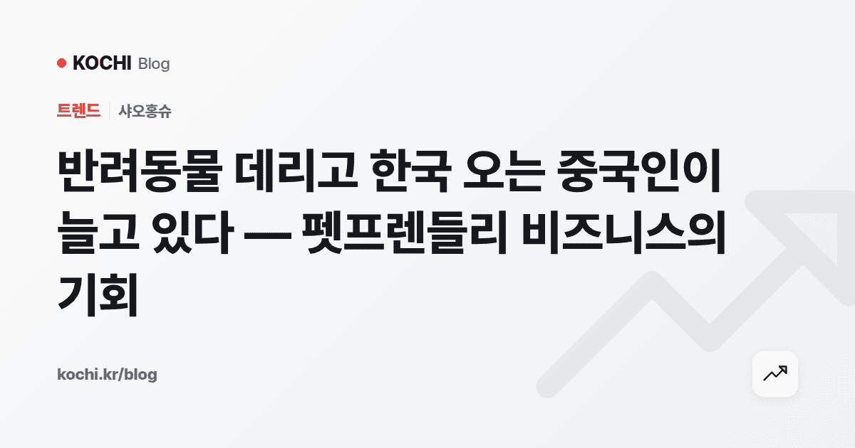 반려동물 데리고 한국 오는 중국인이 늘고 있다 — 펫프렌들리 비즈니스의 기회